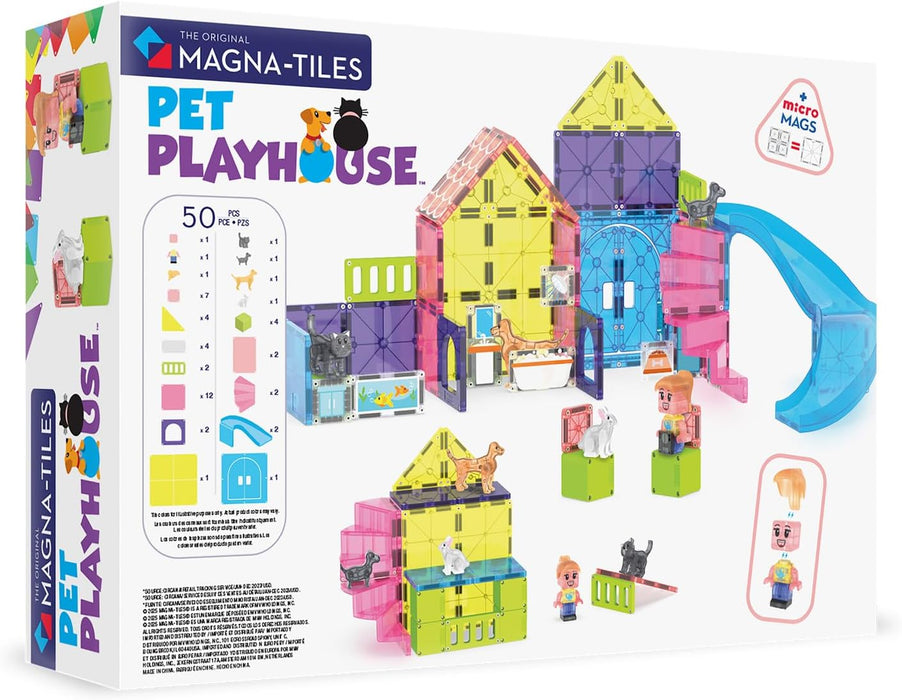 Pet Playhouse 50-Piece Magnetic Construction Set, the Original Magnetic Building Brand