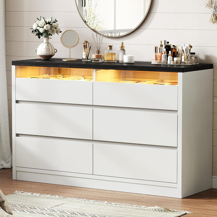 White RGB LED Dresser With Illuminated Drawers ShipItFurniture White RGB LED Dresser With Illuminated Drawers ShipItFurniture
