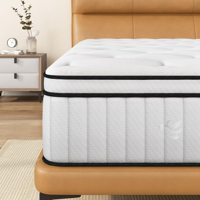 10 Inch Hybrid Mattress Queen Size,Medium Firm Mattress with Memory Foam and Pocket Springs,Breathable Cover 10 Inch Queen Bed Queen Mattress in a Box,60"X80"X10"