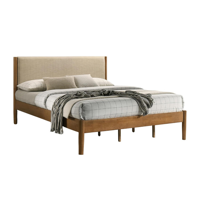 Vichy Rubberwood Platform Bed in Light Walnut, King