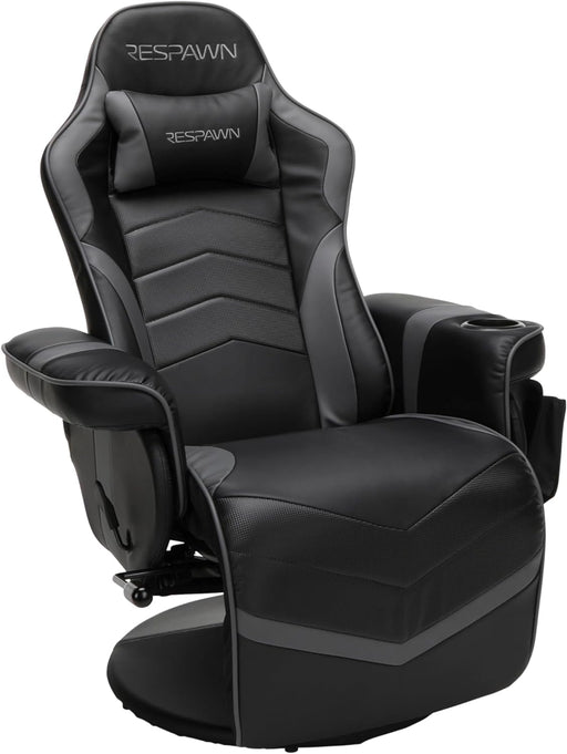 900 Gaming Recliner - Video Games Console Recliner Chair, Computer Recliner, Adjustable Leg Rest and Recline, Recliner with Cupholder, Reclining Gaming Chair with Footrest - Gray