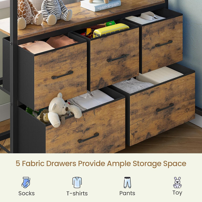 Black ExtraLongXL Over Twin Bunk Bed WithLEDLightingStorage