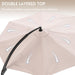 11FT Solar Powered LED Light Cantilever Patio Umbrella with Base Included, Large Cantilever Umbrella with 360°Rotation, Heavy-Duty Offset Outdoor Umbrella for Patio,Pool,Backyard (Champagne)
