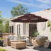 9FT 3-Tier Large Outdoor Patio Umbrella Market Table Umbrella-Uv Resistant,Easy Push Button Tilt and Crank,8 Sturdy Fiberglass Ribs Heavy-Duty Pool Umbrella for Deck,Backyard,Garden,Yard,Brown