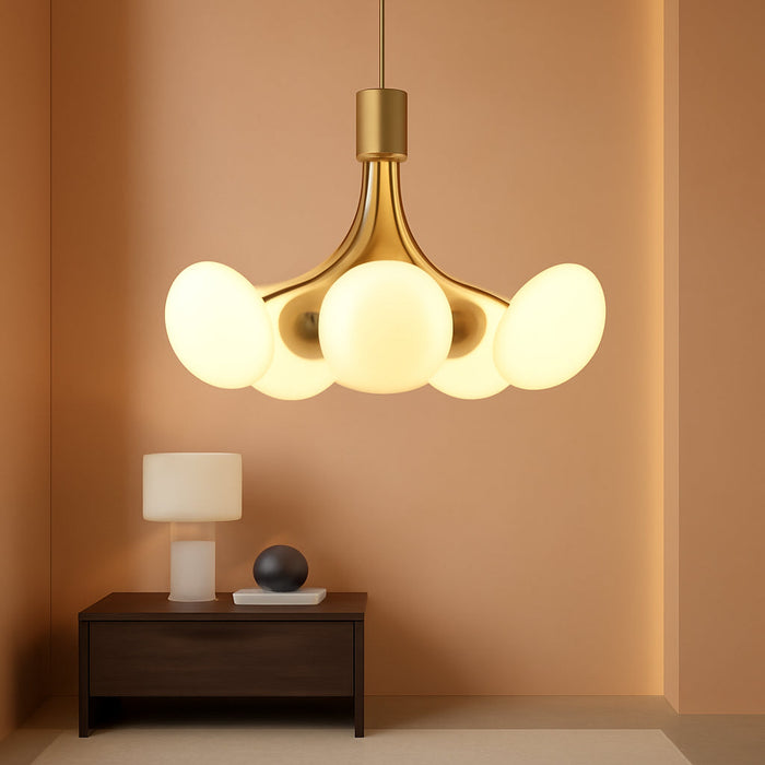 Mid Century Modern Chandelier,G9 Gold Vintage Chandelier Modern 5-Light