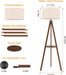 Tripod Floor Lamp, Mid Century Wood Standing Lamp, Modern Design Shelf Floor Lamp for Living Room, Bedroom, Office, Flaxen Linen Shade with E26 Base Brown
