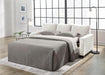 White Queen Upholstered Sleeper Sofa With GelMemoryFoam