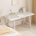 Solid Wood Writing Table - 48" W Minimalist PC Computer Desk, White