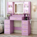 Vanity Desk With Crystal Mirror RGBLED Illumination