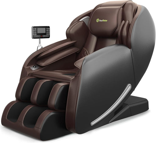 2025 Massage Chair Full Body,Zero Gravity 3D Sl-Track Shiatsu Massage Recliner Chair with Heat Body Scan Bluetooth Foot Roller APP Control, Child Lock, Favor-06,Brown