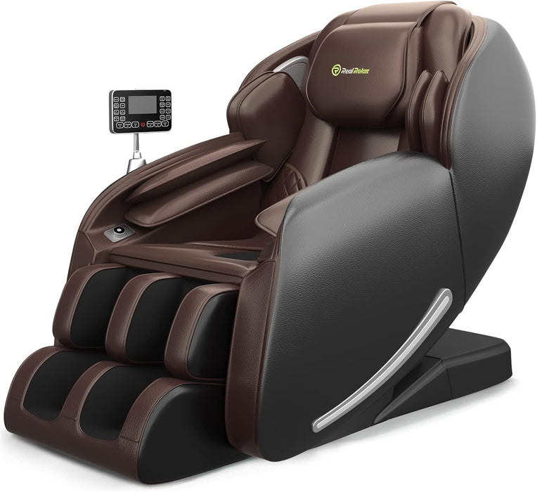 2025 Massage Chair Full Body,Zero Gravity 3D Sl-Track Shiatsu Massage Recliner Chair with Heat Body Scan Bluetooth Foot Roller APP Control, Child Lock, Favor-06,Brown
