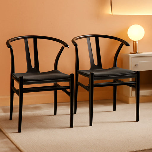 Weave Chair Mid-Century Modern Dining Chair Rattan Chair Metal Dining Chair Armchairs Hemp Seat Chair Accent Chair for Kitchen, Dining, Living Room Side Chairs Set of 2, Full Black