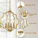 Brushed Gold 4-Light Geometric Dining Pendant Chandelier