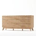 63" Wide Fluted 9 Drawers Dresser for Bedroom,Curved Edge,Oak
