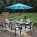 7.5Ft Patio Umbrella, Outdoor Umbrella Aluminum Market Table Umbrellas with Tilt, Crank and Sturdy Ribs for Lawn, Garden, Backyard and Pool