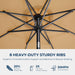 9Ft Solar Patio Umbrella - Solar Lights LED Lighted Outdoor Market Table Umbrella, UPF50+ UV Protection with Push Button Tilt, Crank for Pool Deck and Garden (Beige)