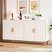60" Sideboard Buffet Cabinet, Large Credenza Storage Cabinet, White