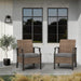 Outdoor Chairs Set of 2, Wicker Patio Seating with Olefin Cushion for Front Porch Small Balcony outside (Grey)