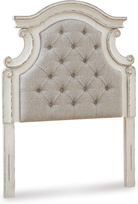Realyn Upholstered Tufted Cottage Headboard ONLY, Twin, Vintage White