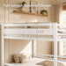 Metal Bunk Bed Full over Full with Ladder and High Guardrail, Heavy-Duty Metal Slats Support, Noise Free, No Box Spring Needed, for Kids and Juniors, White