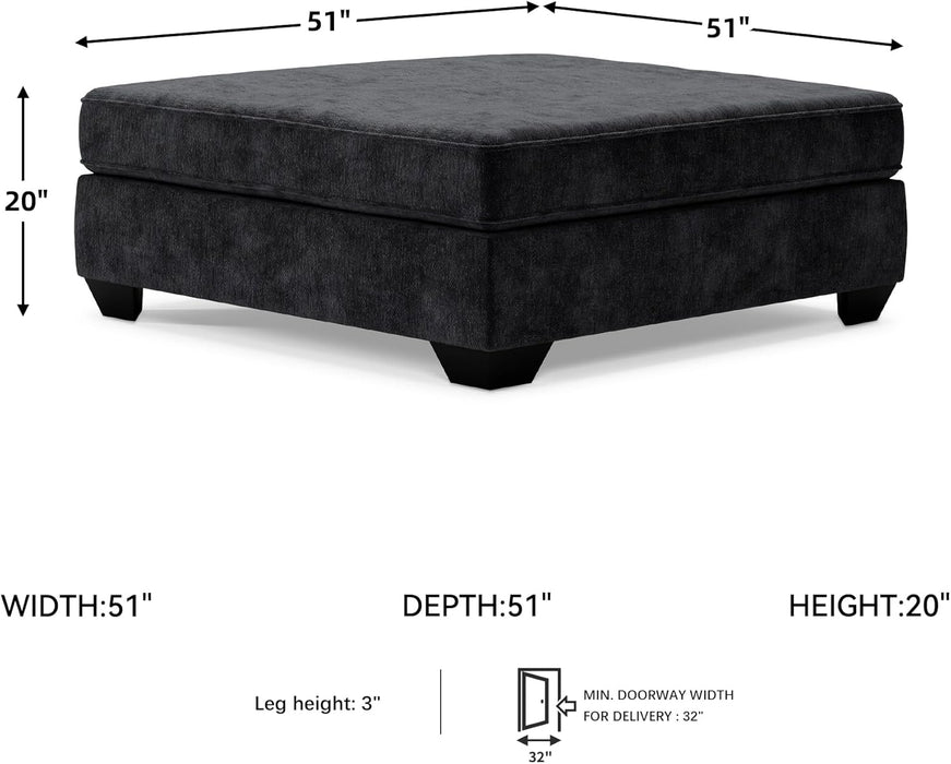 Lavernett Contemporary Square Oversized Accent Ottoman, Dark Gray