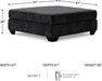 Lavernett Contemporary Square Oversized Accent Ottoman, Dark Gray