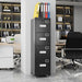 4 Drawer Metal File Cabinet with Lock, Mobile Heavy Duty Steel Filing Cabinet with Full Extension Rails, for Office Workspaces, Letter Legal Size, Black, Assembly Required