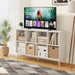 8-Cube Bookshelf 2 Tier Modern Bookcase with Legs, 11In Shelf Opening, 47" Wood Bookshelves Storage Organizer Shelf, Freestanding Open Book Shelves for Bedroom Living Room Office, White