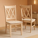 Set of Two Solid Parawood Dining Chairs, Traditional Double X-Back, Armless, Premium, Diy-Ready for Custom Kitchen/Dining/Accent Spaces, Unfinished