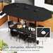 15X9Ft Large Patio Umbrella, Double-Sided Outdoor Market Rectangle Table 177''X104'' Umbrella with Crank Air Vents for Deck Pool Patio(1.9" Pole, Black)