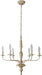 6 Light Farmhouse French White Distressed Chandelier
