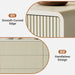55" Wide Modern Dresser for Bedroom, 6 Drawer Chest of Drawers with Curved Design, Push-To-Open Storage Dresser, Beige