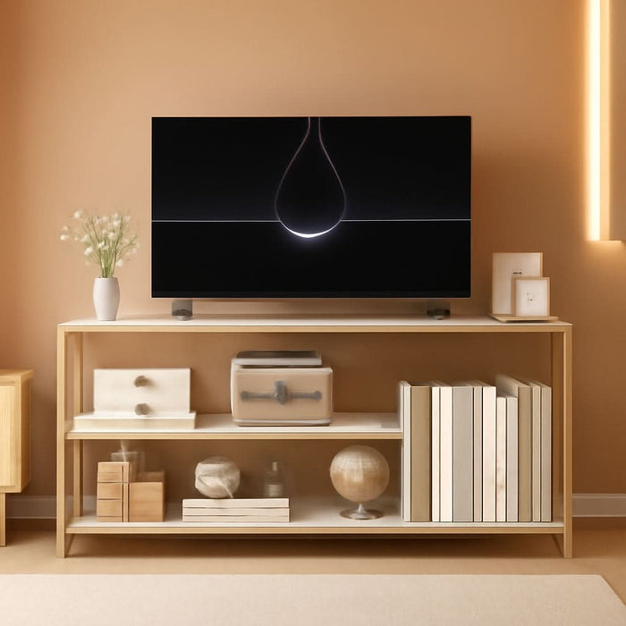 TV Stand for Tvs up to 55 Inch, 3 Tier Entertainment Center, Media Console with Open Storage Shelves for Living Room Bedroom, 47” Modern TV Table with Faux Marble Top Gold Metal Leg