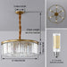 Gold Modern Crystal Chandelier, 2-Tier round Flush Mount Ceiling Light Fixtures Height Adjustable Pendant Lighting for Dining Room Living Room Bedroom Kitchen Hotel Foyer
