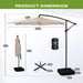 10FT Cantilever Offset Patio Outdoor Umbrella with Base Included
