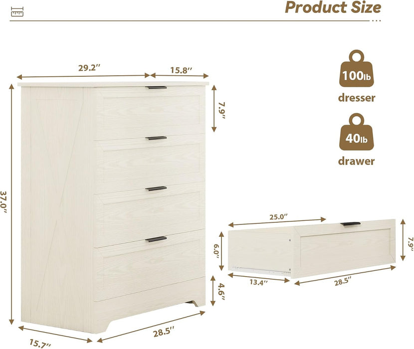 4 Closet Dresser, Farmhouse Dressers & Chests of Drawers, Light Oak