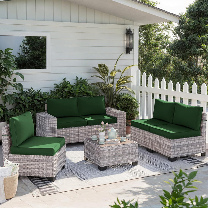 Outdoor Patio Furniture Set PE Wicker Rattan Outdoor Sectional Sofa