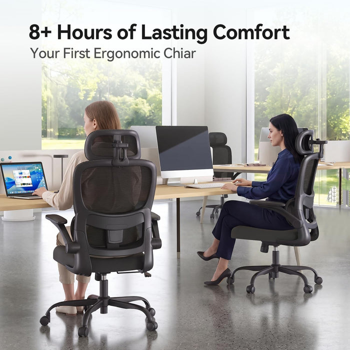M102 Pro Ergonomic Office Chair, 3D Dynamic Lumbar Support, Black