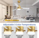 42'' Ceiling Fan with Lights and Remote, Low Profile Modern Ceiling Fan Gold, 6 Speed, Reversible, 3000K-6000K LED, Quiet DC Motor for Indoor Outdoor Bedroom Living Room