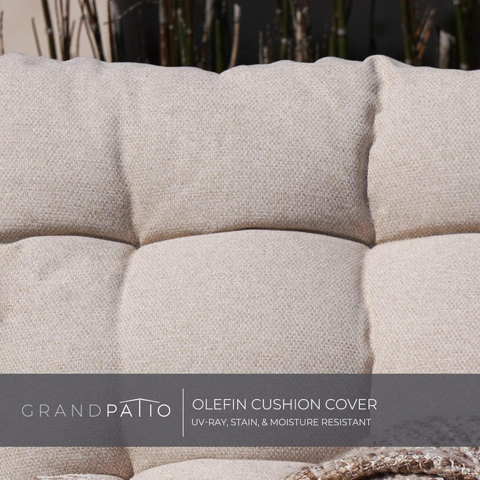 Outdoor Sofa Set, Comfy E-Coated Outdoor Furniture Set for 4 Person with Thick Olefin Cushions, Samba Patio Conversation Set with Coffee Table for Backyard,Garden,Porch,Poolside, Beige