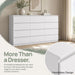White 12 Drawer Dresser for Bedroom,Modern Long Deep Drawer Dresser,Wood Storage Chest of Drawer, Storage Organizer Drawers for Living Room