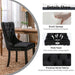 5 Pieces Modern Luxury Glass Dining Set, Minimalist Rectangle Dinner Room Set for 4, 47'' Black Glass Top Kitchen Table Set with Black Tufted Chairs, for Small Apartment Home