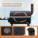 Portable Charcoal Grill with Foldable Side Table, Outdoor BBQ Smoker Grill with Wheels, Thermometer, Adjustable Air Vent, Bottom Shelf, Barrel Barbecue Grills for Patio, Camping & Tailgate
