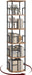 Rotating Corner Bookshelf Five Tier WalnutWoodFinish