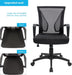 Office Chair Mid Back Swivel Lumbar Support Desk Chair, Computer Ergonomic Mesh Chair with Armrest (Black)