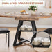 61'' Extendable Dining Table for 4 6 8, round Dining Room Table with Removable Leaf & Storage Shelf, Expandable Oval Kitchen Table with Pedestal Base, Modern Industrial Space Saving（Vintage）