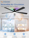 Smart Ceiling Fan Wireless App Control Matte Black Indoor