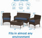 Outdoor Patio Sofa Set Navy Cushions Weatherproofing