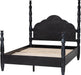 Martino Four-Poster Platform Bed Black Queen