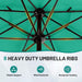 9Ft 3-Tier Patio Umbrellas, Outdoor Umbrella with 8 Sturdy Ribs UV Protection Windproof, Market Table Umbrella W/Push Button Tilt & Crank for Pool, Porch, Deck, Garden(Aruba Blue)